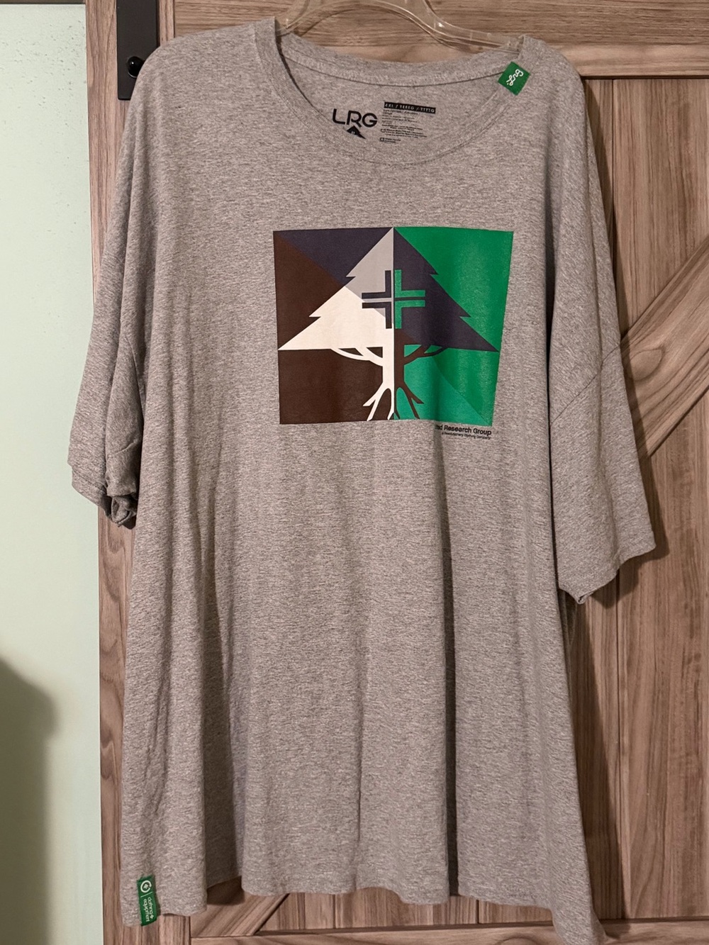 LRG Grey Short Sleeve Tee with Green and Brown Graphic